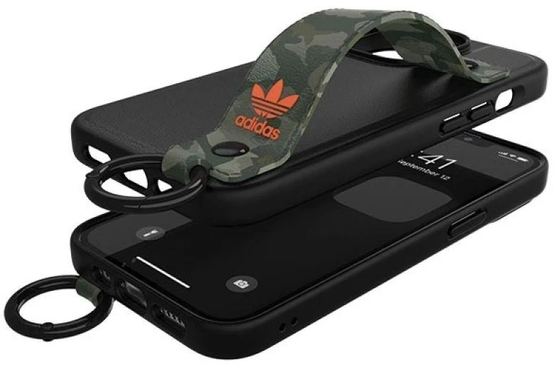 Adidas OR Hand Strap dėklas Apple iPhone 13 Pro/13 6,1″ juodos spalvos-žalios spalvos 47111