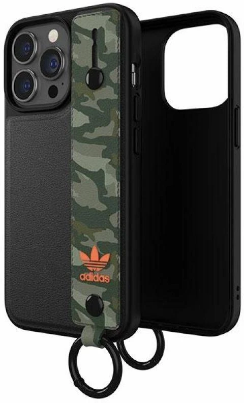 Adidas OR Hand Strap dėklas Apple iPhone 13 Pro/13 6,1″ juodos spalvos-žalios spalvos 47111