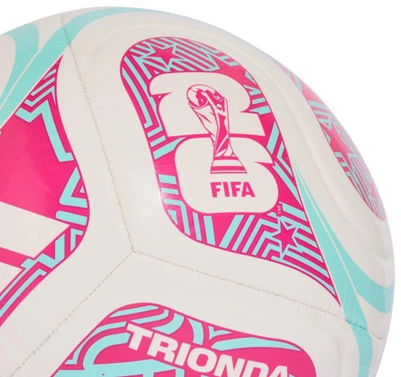 adidas Pasaulio taurė '26 Trionda Club futbolo kamuolys baltas, rožinis ir mėlynas JD8054