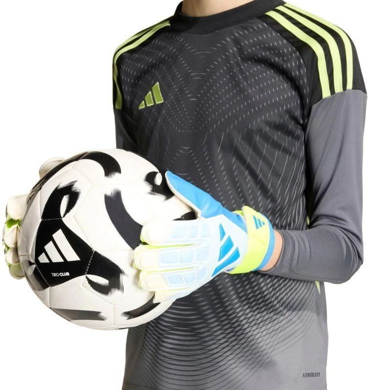 adidas Predator Training vaikiškos vartininko pirštinės baltos, geltonos ir mėlynos KA7793