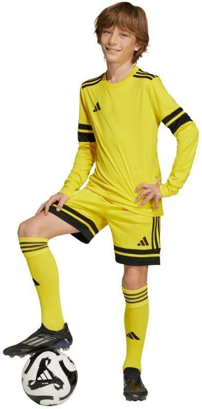 adidas Squadra 25 vaikiški marškinėliai ilgomis rankovėmis geltoni JJ0043