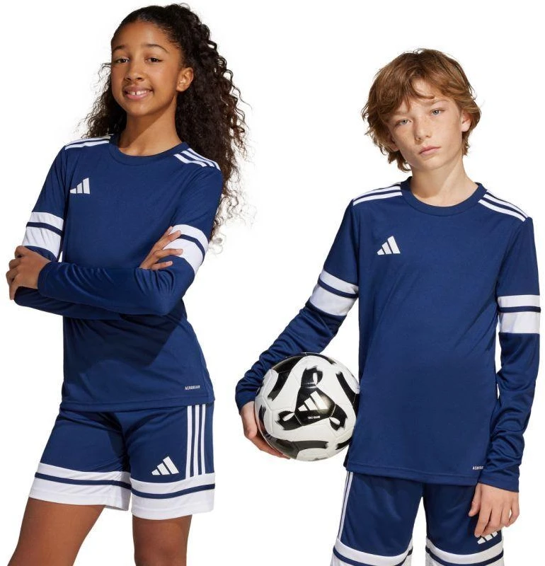adidas Squadra 25 vaikiški marškinėliai ilgomis rankovėmis tamsiai mėlynos spalvos JJ0049