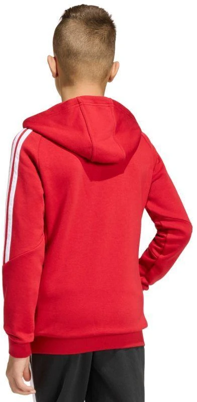 adidas Tiro 26 League sportinis džemperis su pilnu užtrauktuku ir gobtuvu vaikams raudonas KF9101