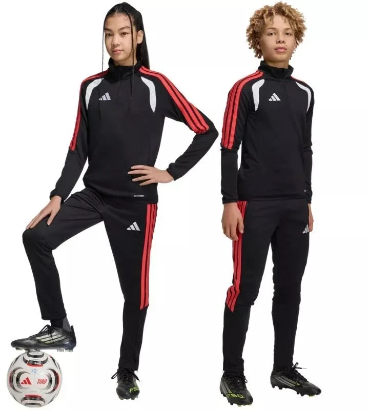 adidas Tiro 26 League vaikiškos kelnės juodos ir raudonos JY9677
