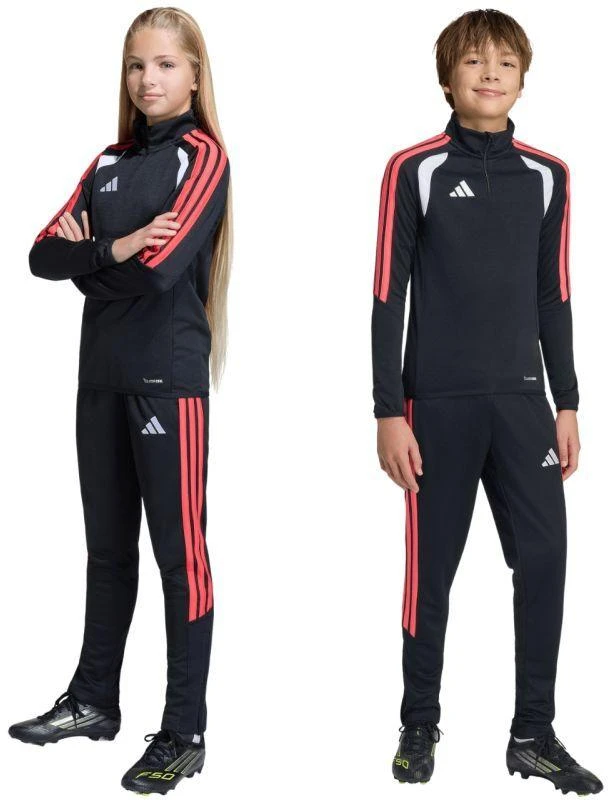adidas Tiro 26 Lyga Slim vaikiškos kelnės juodos ir raudonos JY7115