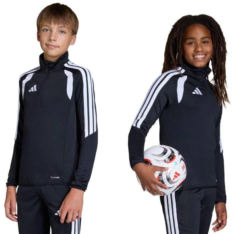 adidas Tiro 26 Lyga treniruočių viršutinė dalis, juoda ir balta JY7161, vaikiškas džemperis