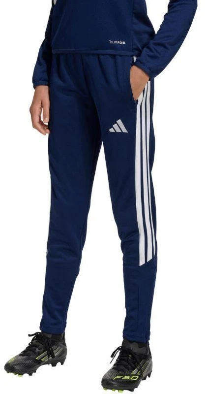 adidas Tiro 26 Lygos treniruočių siauro kirpimo tamsiai mėlynos vaikiškos kelnės JY7118