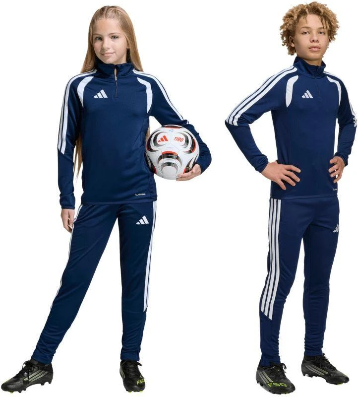 adidas Tiro 26 Lygos treniruočių siauro kirpimo tamsiai mėlynos vaikiškos kelnės JY7118