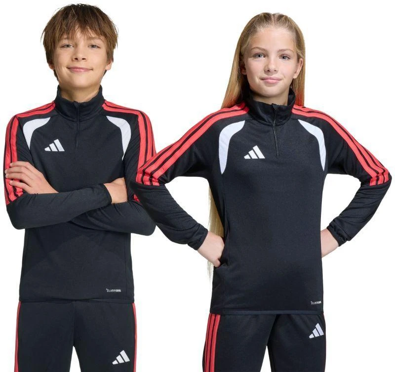 adidas Tiro 26 lygos treniruočių viršus vaikams, juodos, baltos ir raudonos spalvos, JY7159