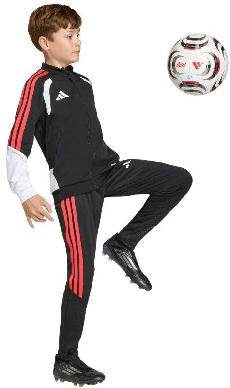 adidas Tiro 26 varžybų treniruočių vaikiškos kelnės juodos ir raudonos KA5136