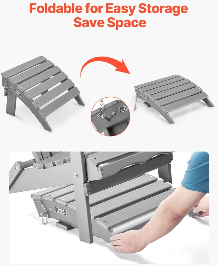 Vevor Sulankstoma Adirondack pakojis, pilkas