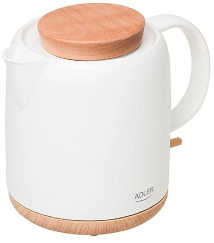 Adler Electric Virdulys | 1304 m. AD | Elektrinis | 1200 W | 1 L | Keramika | 360° sukamasis pagrindas | Baltas