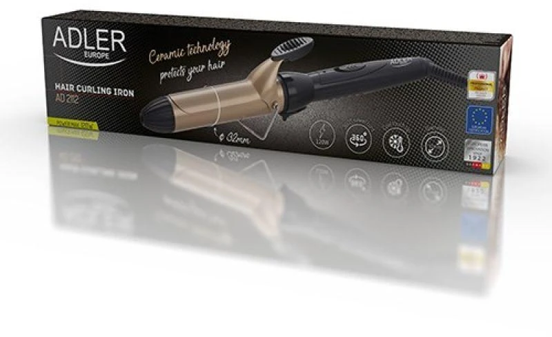 Adler | Hair Suktukas | AD 2112 | Ceramic heating system | Barrel diameter 32 mm | 55 W | Juodas