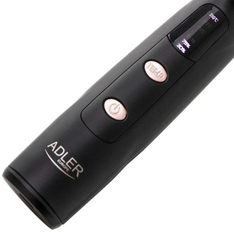 Adler Cordless Curling Iron | AD 2120 | Temperature (min) 170 °C | Ekranas LED | Juodas/Rose Gold