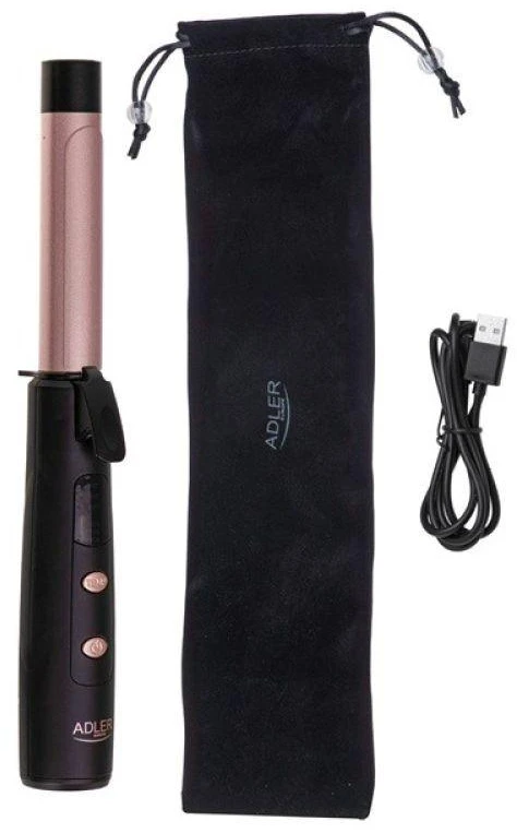 Adler Cordless Curling Iron | AD 2120 | Temperature (min) 170 °C | Ekranas LED | Juodas/Rose Gold