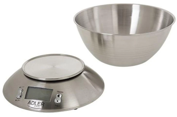Adler | Virtuvinės svarstyklės | AD 3134 | Maksimalus svoris (talpa) 5kg | Graduacija 1 g | Nerūdijantis plienas