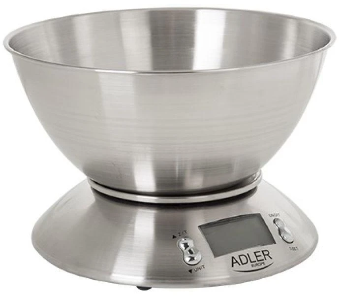 Adler | Virtuvinės svarstyklės | AD 3134 | Maksimalus svoris (talpa) 5kg | Graduacija 1 g | Nerūdijantis plienas