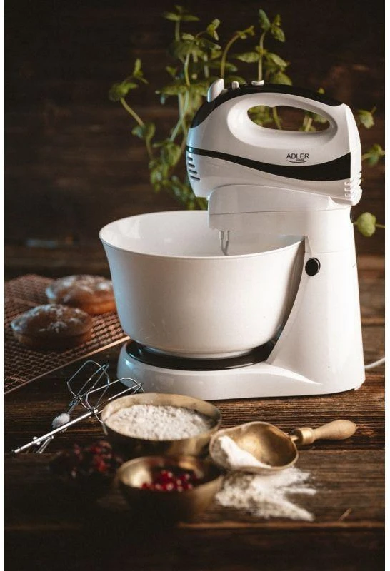Virtuvinis kombainas Adler | Mixer | AD 4206 | Mixer with bowl | 300 W | Greičių skaičius 5 | Turbo mode | Baltas