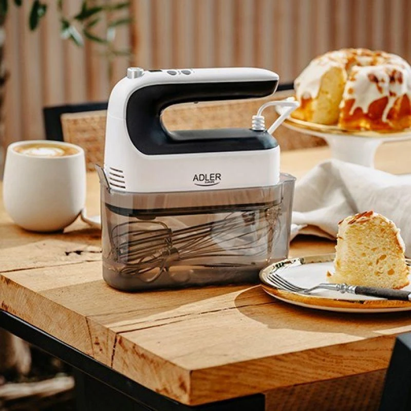 Plakiklis Adler Hand Mixer | AD 4229 | Hand Mixer | 600 W | Greičių skaičius 9 | Turbo mode | Juodas/Baltas