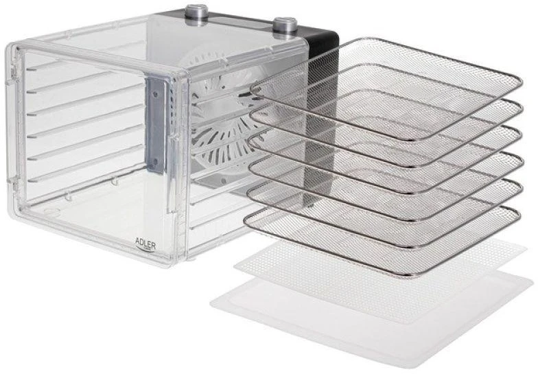 Adler | Maisto džiovyklė | AD 6660 | Galia 600 W | Dėklių skaičius 6 | Integruotas laikmatis | Juodas