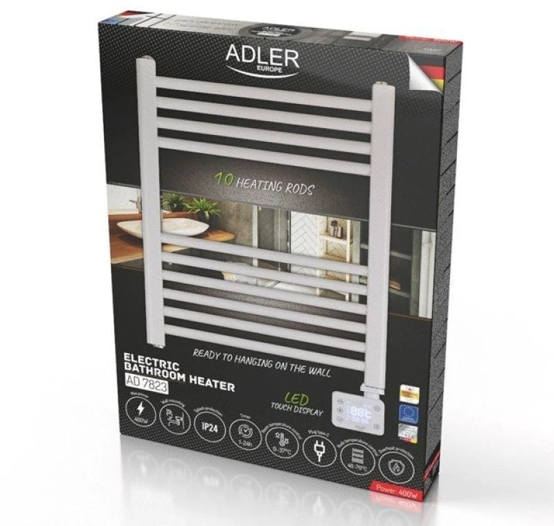 Adler LED elektrinis vonios kambario radiatorius | AD 7823 | Radiatorius | 400 W | Baltas | IP24