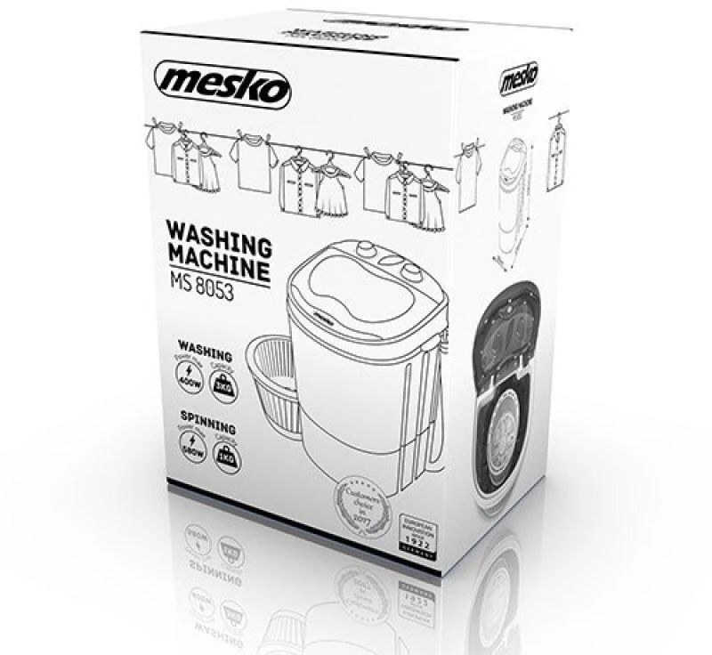 Skalbimo mašina pusiau automatinė Mesko MS 8053, Baltos spalvos