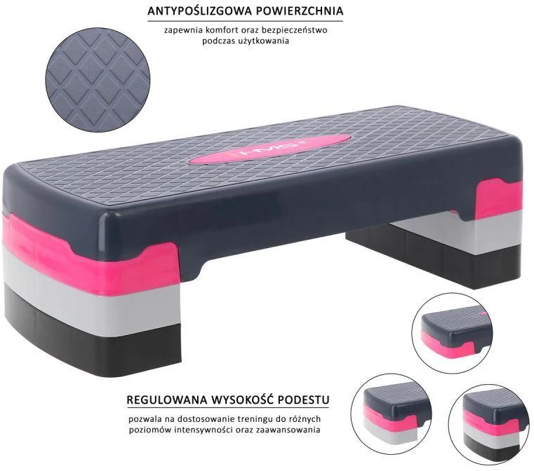 Aerobikos stepas HMS AS002, rožinis-pilkas