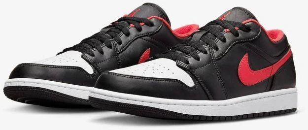 Air Jordan 1 LOW Juodos/Ugnies raudonos/Baltos sportiniai bateliai - 553558-063