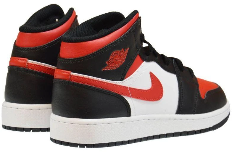Air Jordan 1 Mid GS Fire Raudona krepšinio batai - 554725-079