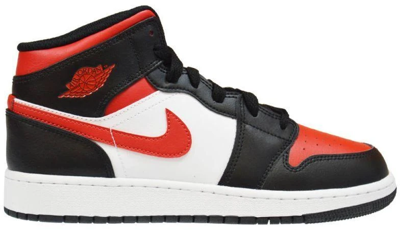 Air Jordan 1 Mid GS Fire Raudona krepšinio batai - 554725-079