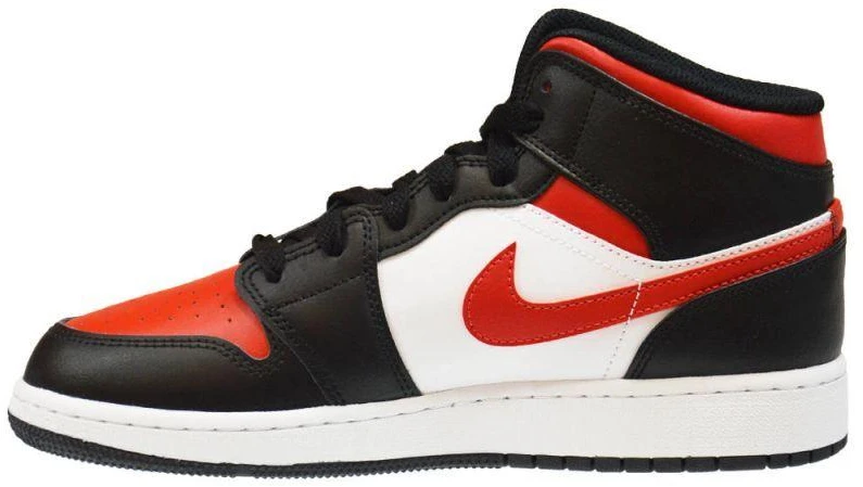 Air Jordan 1 Mid GS Fire Raudona krepšinio batai - 554725-079