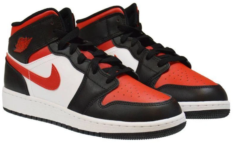 Air Jordan 1 Mid GS Fire Raudona krepšinio batai - 554725-079