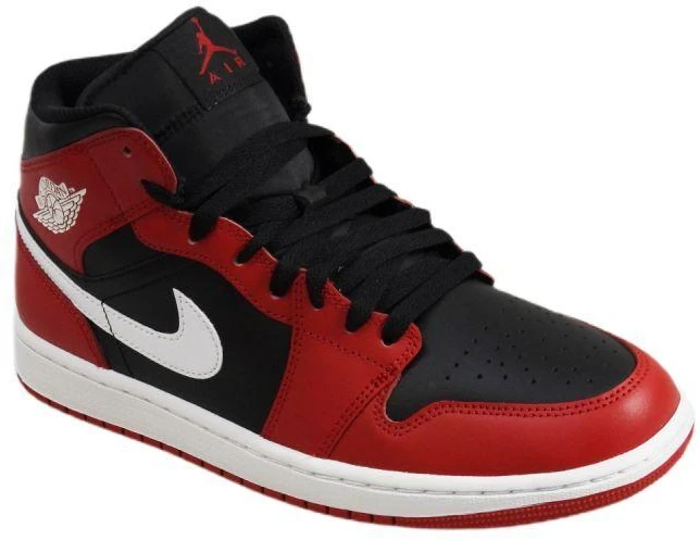 Air Jordan 1 Mid Vyriški krepšinio bateliai Juoda/Raudona/Balta - DQ8426-061