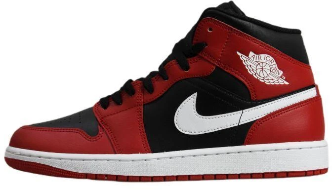 Air Jordan 1 Mid Vyriški krepšinio bateliai Juoda/Raudona/Balta - DQ8426-061