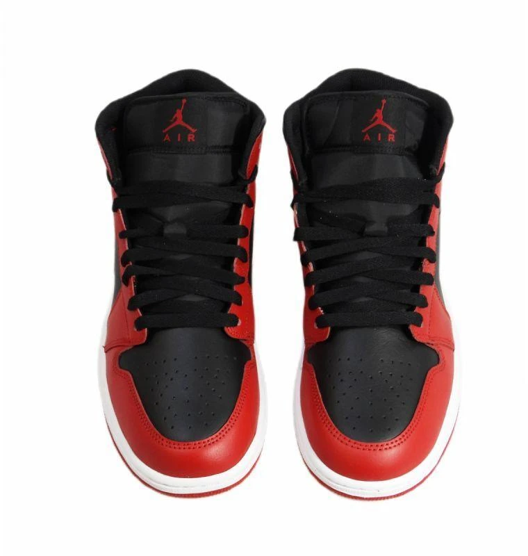 Air Jordan 1 Mid Vyriški krepšinio bateliai Juoda/Raudona/Balta - DQ8426-061