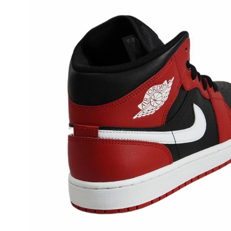 Air Jordan 1 Mid Vyriški krepšinio bateliai Juoda/Raudona/Balta - DQ8426-061