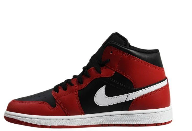 Air Jordan 1 Mid Vyriški krepšinio bateliai Juoda/Raudona/Balta - DQ8426-061