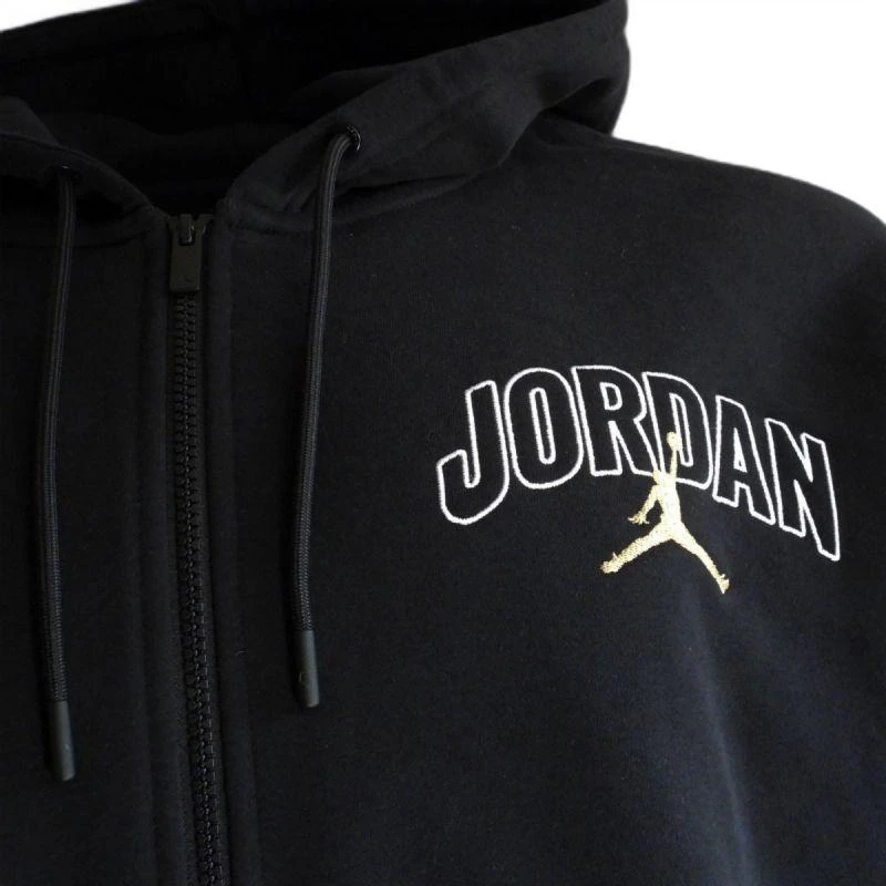 Air Jordan Brooklyn Fleece džemperis su gobtuvu ir pilnu užtrauktuku, juodas - IB7908-011
