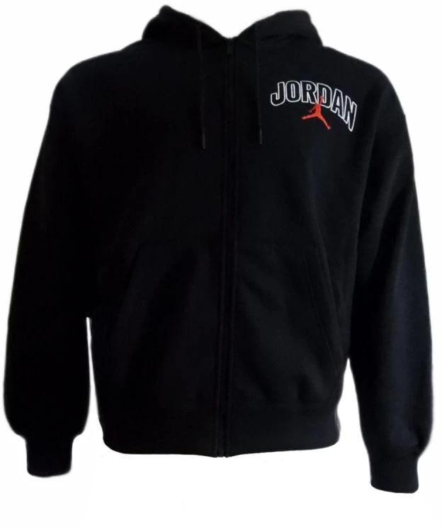 Air Jordan Brooklyn Fleece džemperis su gobtuvu ir pilnu užtrauktuku, juodas - IB7908-010