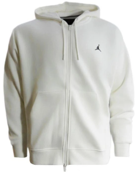 Air Jordan Brooklyn Fleece Jumpman džemperis su užtrauktuku ir gobtuvu, baltas - FV7289-133