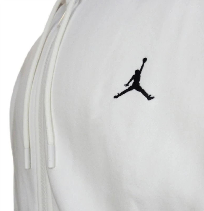 Air Jordan Brooklyn Fleece Jumpman džemperis su užtrauktuku ir gobtuvu, baltas - FV7289-133