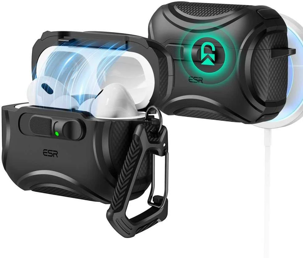 ESR Cyber ​​​​FlickLock MagSafe dėklas, skirtas AirPods Pro 3 - Juodas