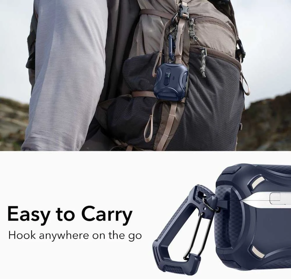 ESR Cyber ​​​​FlickLock MagSafe dėklas, skirtas AirPods Pro 3 ausinėms – tamsiai mėlynas Mėlyna