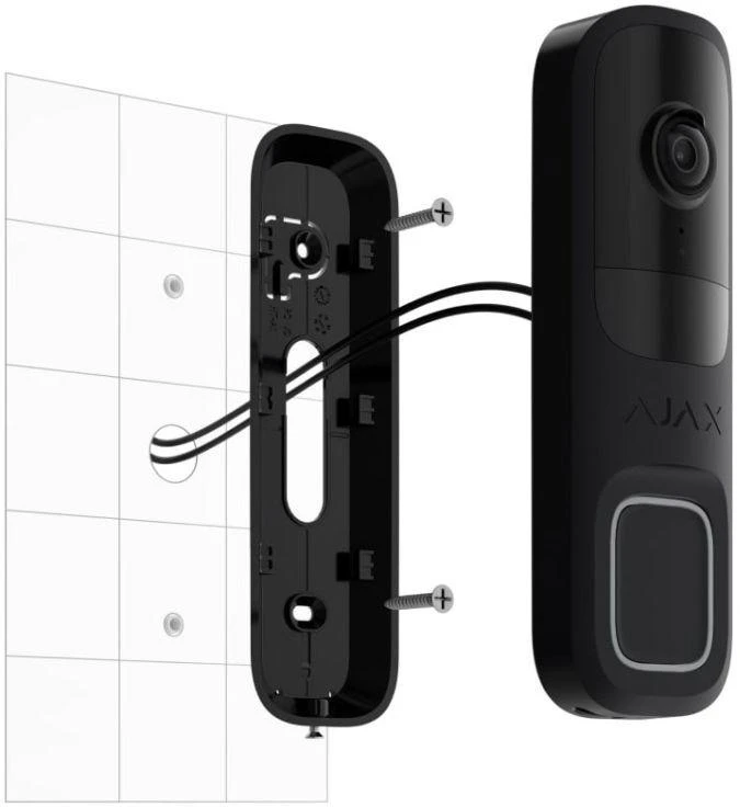 Ajax DoorBell išmanusis durų skambutis su PIR sensoriumi ir AI, juodas