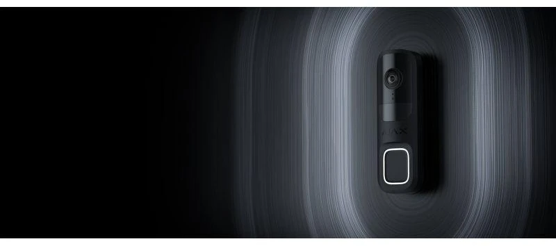 Ajax DoorBell išmanusis durų skambutis su PIR sensoriumi ir AI, juodas