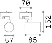 Akcentinis šviestuvas į 1 fazės bėgelius BYTE, GU10, juodas, 337524
