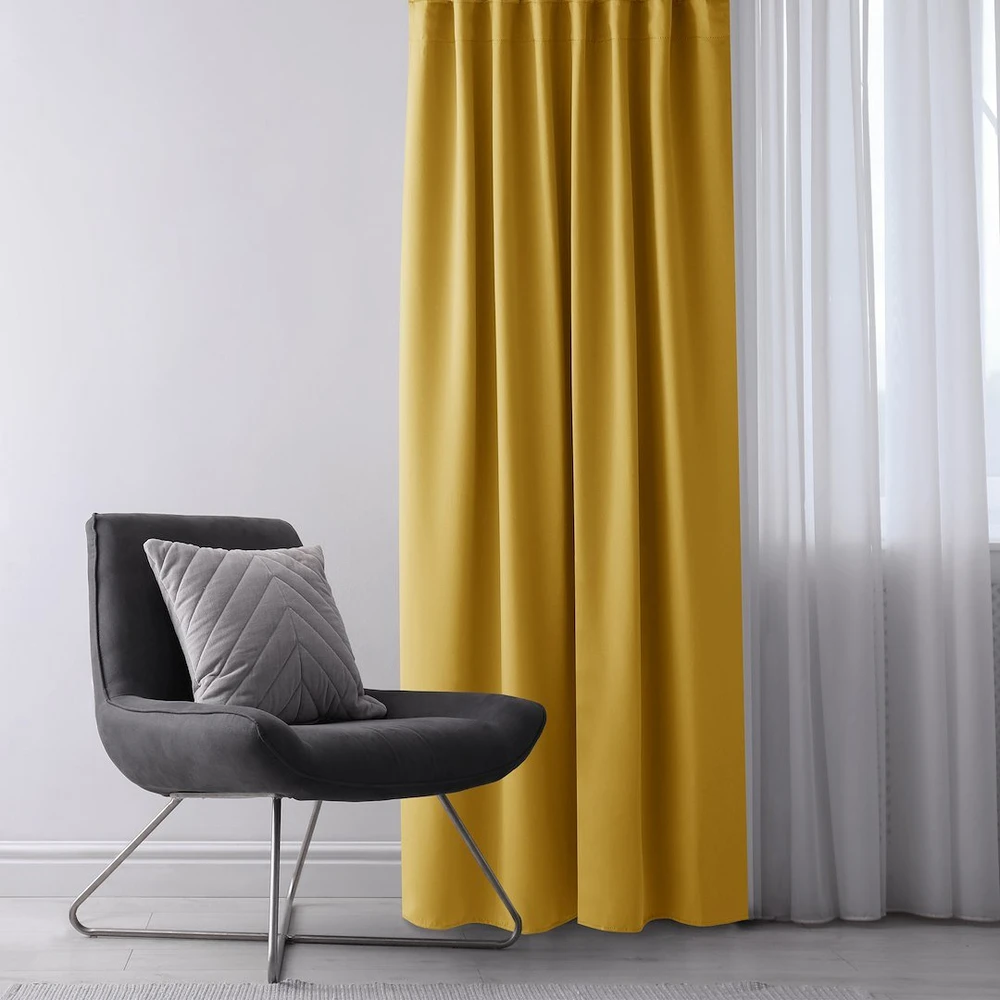 Aksominė užuolaida su kilpomis AmeliaHome 140 × 230 cm, garstyčių