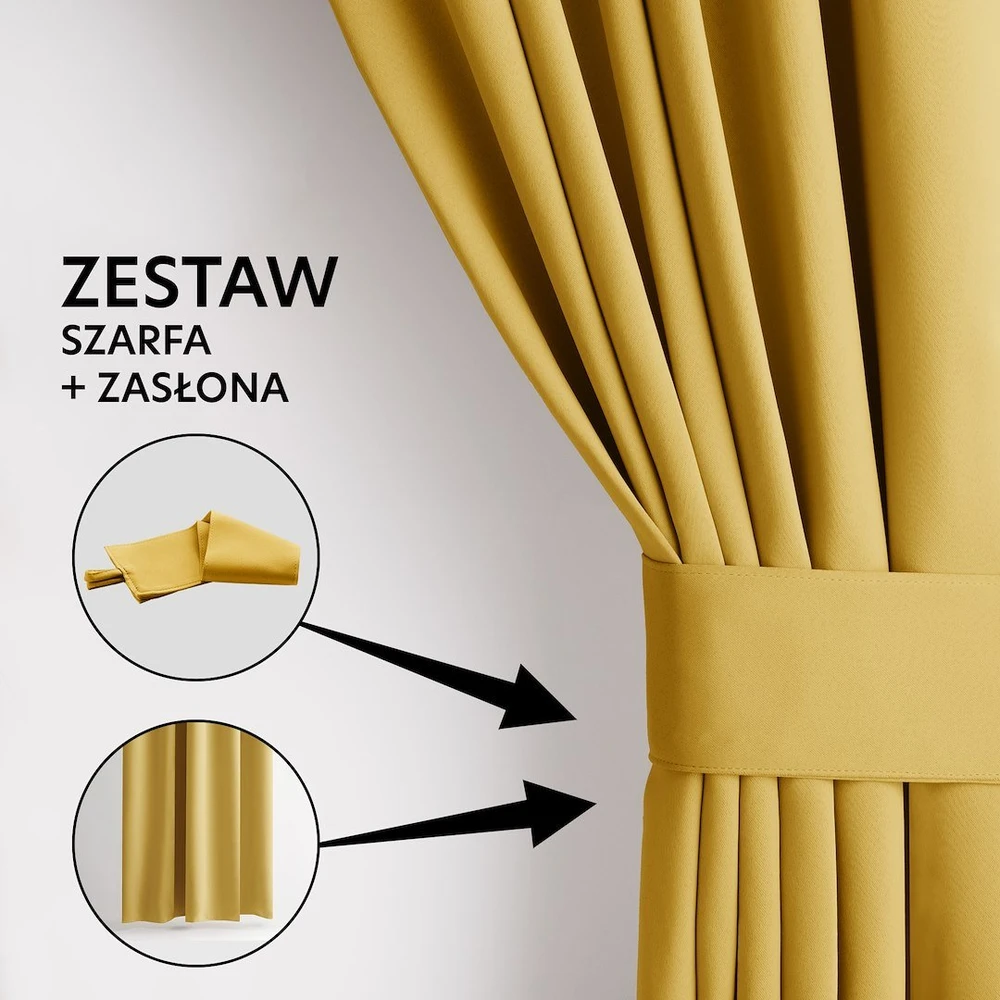 Aksominė užuolaida su kilpomis AmeliaHome 140 × 230 cm, garstyčių