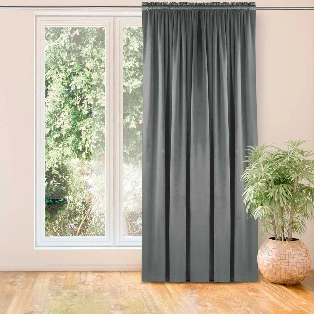 Homede Aksominės užuolaidos (tunelis) 200 × 270 cm – anglies spalvos
