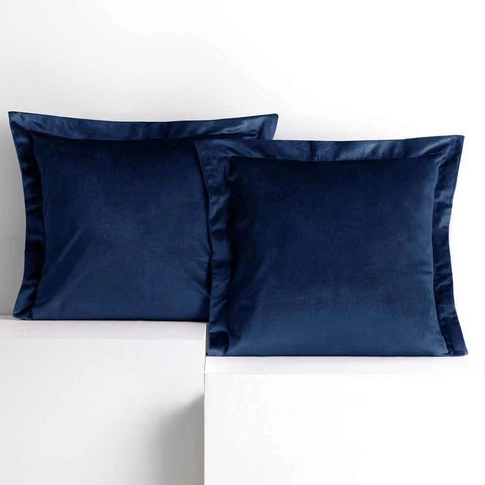 Aksominiai pagalvių užvalkalai 45 × 45 cm, indigo, 2 vnt.